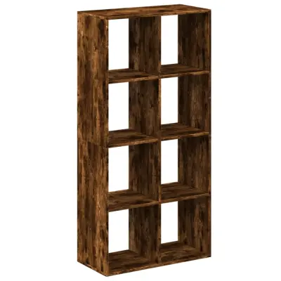 vidaXL Pregrada s knjižno omaro dimljen hrast 69,5x29x137,5cm inž. les