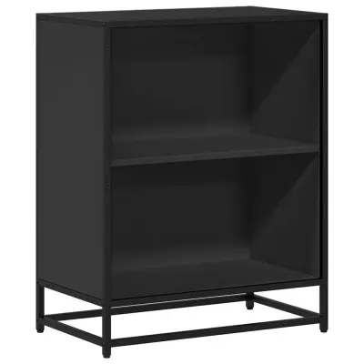 vidaXL Knjižna omara črna 60x35x76 cm inženirski les
