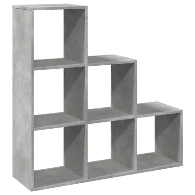 vidaXL Pregrada s knjižno omaro 3-nadstropna betonsko siva 99x29x99 cm