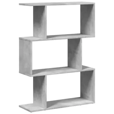 vidaXL Pregrada s knjižno omaro 3-nadstr. betonsko siva 70x24x97 cm