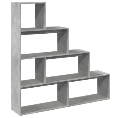 vidaXL Pregrada s knjižno omaro 4-nadstr. beton. siva 143,5x29x143,5cm
