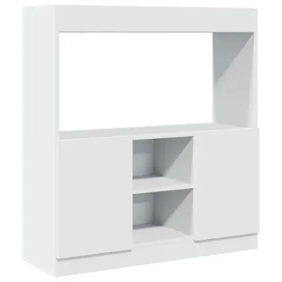 vidaXL Visoka omara bela 92x33x100 cm inženirski les