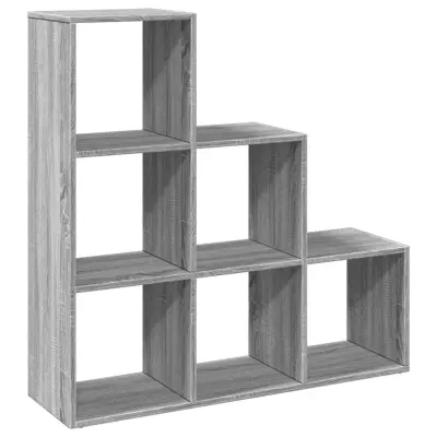 vidaXL Pregrada s knjižno omaro 3-nadstropna siva sonoma 99x29x99 cm