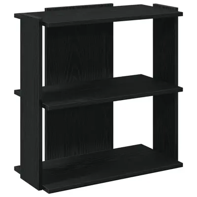 vidaXL Knjižna omara 3-nadstropna črna 60x30x60 cm inženirski les