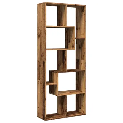 vidaXL Pregrada s knjižno omaro starinski les 67x25x161,5 cm inž. les