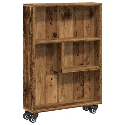 vidaXL Voziček za shranjevanje starinski les 48x13x68 cm inž. les
