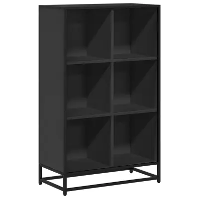vidaXL Knjižna omara črna 65,5x33x107,5 cm iverna plošča