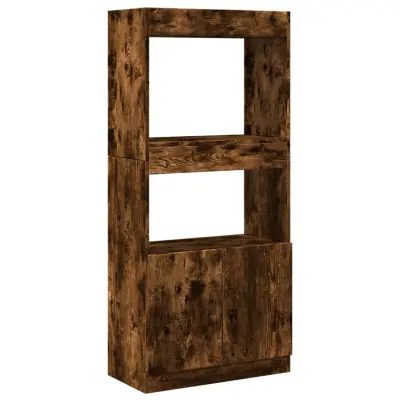 vidaXL Visoka omara dimljeni hrast 63x33x140 cm inženirski les