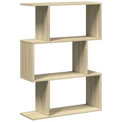 vidaXL Pregrada s knjižno omaro 3-nadstropna sonoma hrast 70x24x97 cm
