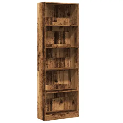 vidaXL Knjižna omara starinski les 60x24x176 cm inženirski les