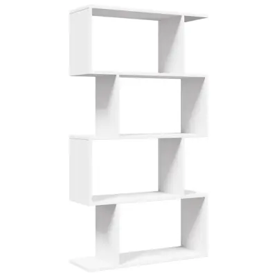 vidaXL Pregrada s knjižno omaro 4-nadst. bela 70x24x129 cm inž. les
