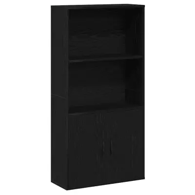 vidaXL Knjižna omara črna hrast 60x24x120 cm inženirski les
