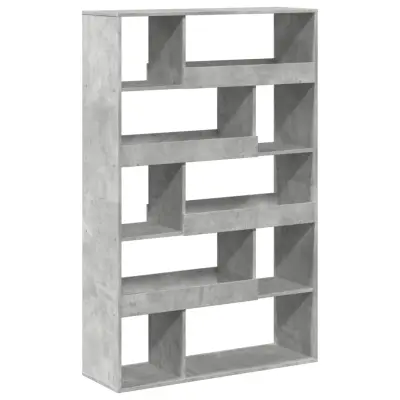 vidaXL Knjižna omara betonsko siva 100x33x156,5 cm inženirski les
