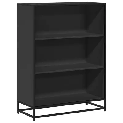 vidaXL Knjižna omara črna 80,5x35x107,5 cm iverna plošča