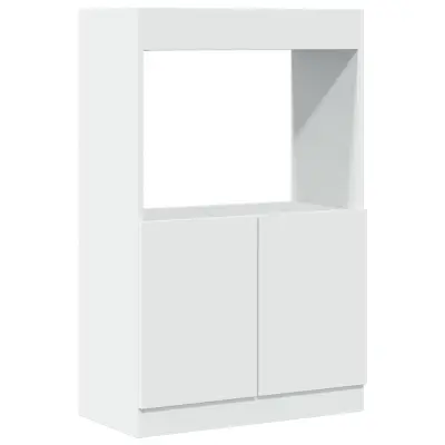 vidaXL Visoka omara bela 63x33x100 cm inženirski les