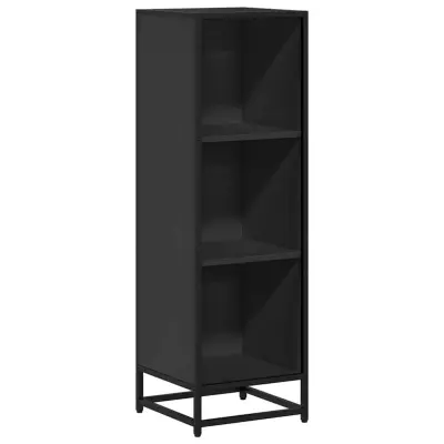 vidaXL Knjižna omara črna 33,5x33x107,5 cm iverna plošča