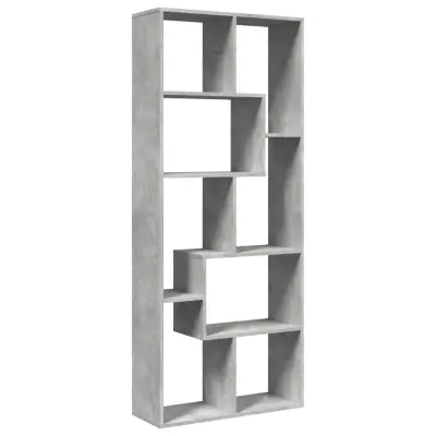 vidaXL Pregrada s knjižno omaro betonsko siva 67x25x161,5 cm inž. les