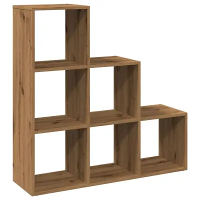vidaXL Pregrada s knjižno omaro 3-nadstropna artisan hrast 99x29x99 cm