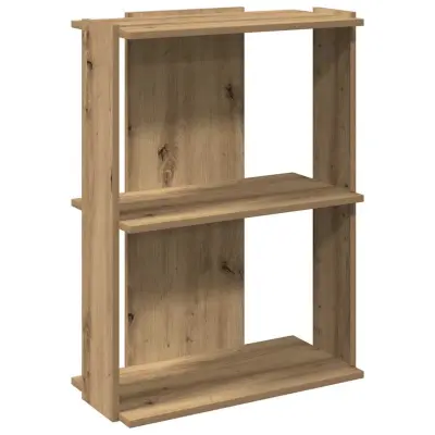 vidaXL Knjižna omara 3-nadstropna artisan hrast 60x30x80 cm inž. les
