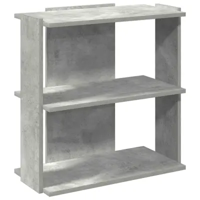 vidaXL Knjižna omara 3-nadstropna beton. siva 60x30x60 cm inž. les