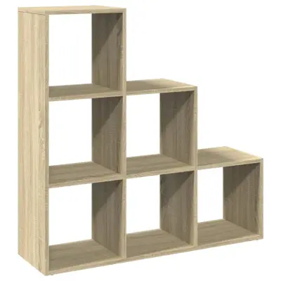 vidaXL Pregrada s knjižno omaro 3-nadstropna sonoma hrast 99x29x99 cm