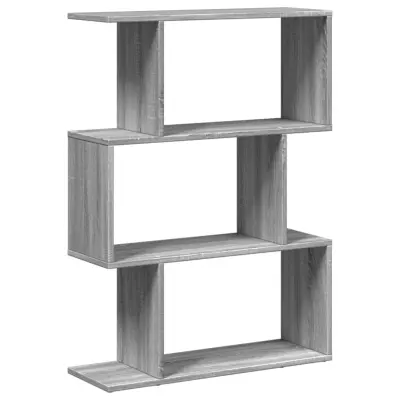 vidaXL Pregrada s knjižno omaro 3-nadstropna siva sonoma 70x24x97 cm