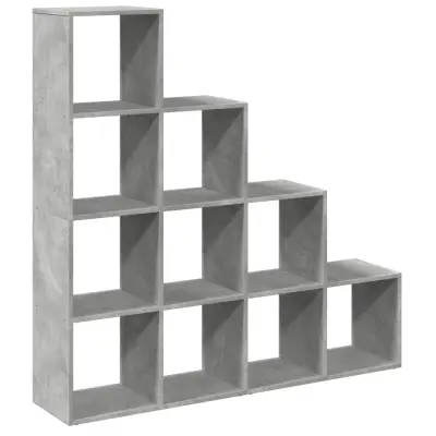 vidaXL Pregrada s knjižno omaro 4-nadstr. beton. siva 131,5x29x131,5cm