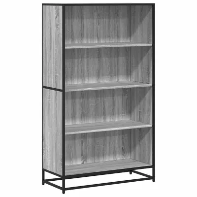 vidaXL Knjižna omara siva sonoma 80,5x35x139 cm inženirski les