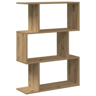 vidaXL Pregrada s knjižno omaro 3-nadstr. artisan hrast 70x24x97 cm