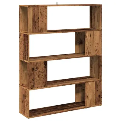 vidaXL Knjižna omara/pregrada starinski les 100x24x124,5 cm