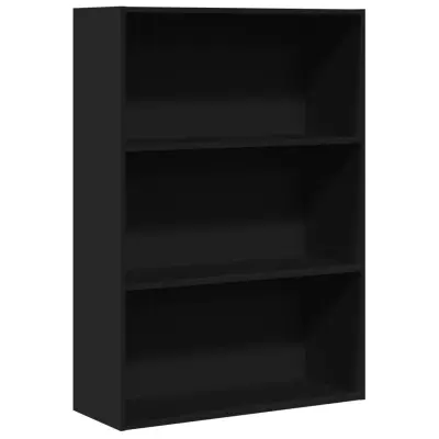 vidaXL Knjižna omara črna 80x30x114 cm inženirski les