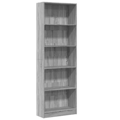 vidaXL Knjižna omara siva sonoma 60x24x176 cm inženirski les