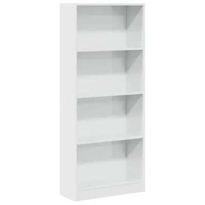 vidaXL Knjižna omara visok sijaj bela 60x24x143 cm inženirski les