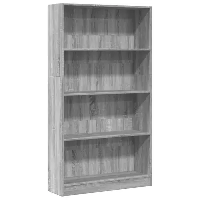vidaXL Knjižna omara siva sonoma 80x24x143 cm inženirski les