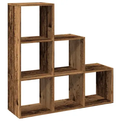 vidaXL Pregrada s knjižno omaro 3-nadstropna starinski les 99x29x99 cm