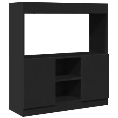 vidaXL Visoka omara črna 92x33x100 cm inženirski les