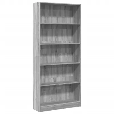 vidaXL Knjižna omara siva sonoma 80x24x176 cm inženirski les