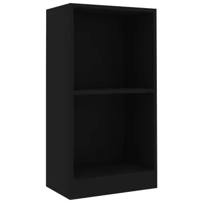 vidaXL Knjižna polica črna 40x24x75 cm inženirski les