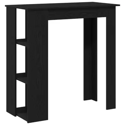 vidaXL Barska miza s policami - Črni hrast, 102x50x103.5 cm, Izdelano iz kompaktnega lesa