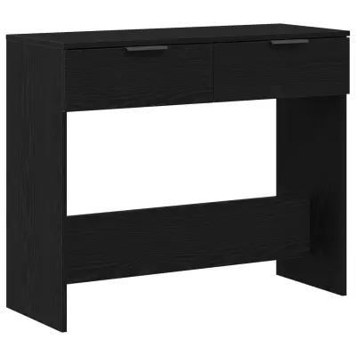 vidaXL Konsolna miza Črna Oreh 90x36x75 cm Izdelano les