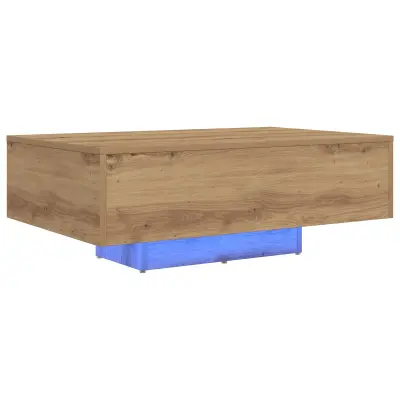 vidaXL Klubska miza z LED lučmi Artisan hrast 85x55x31 cm