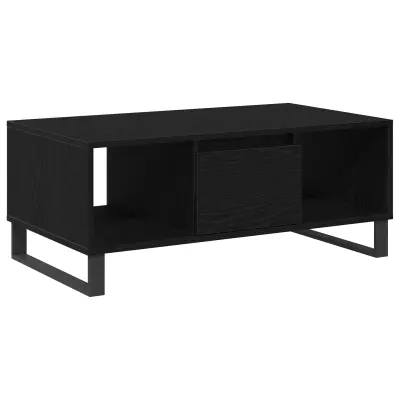 vidaXL Miza za kavo Črna Oreh 90x50x36,5 cm Izdelano iz lesa