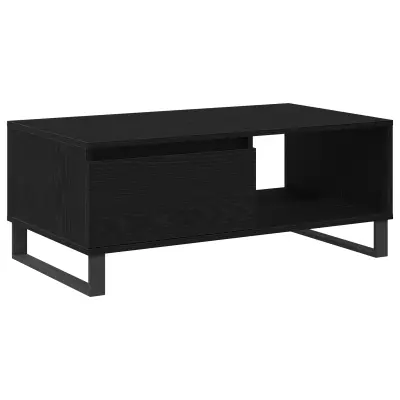 vidaXL Klubska miza Črni hrast 90x50x36,5 cm Inženirski les