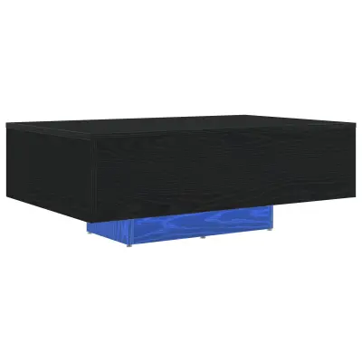 vidaXL Klubska miza z LED lučmi Črna Ošljaka 85x55x31 cm