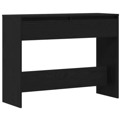 vidaXL Črna hrastova konzolna miza - 100x35x76.5 cm - Inženirski les