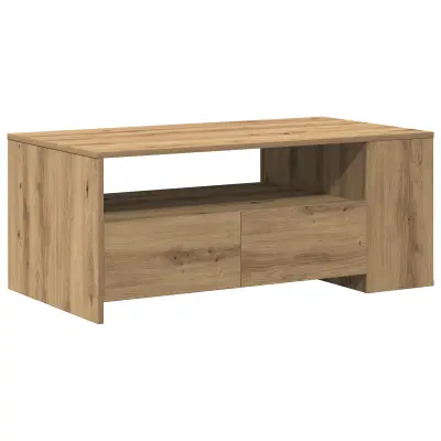 vidaXL Klubska miza - Artisan hrast - 102x55x43.5 cm - Izdelana iz inženirskega lesa