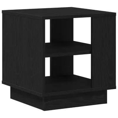 vidaXL Klubska Miza Črna Oreh 40x40x43 cm Inženirski Les