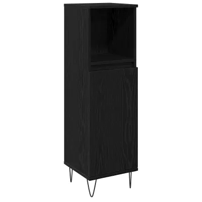 vidaXL Kopalniški omarica Črna Oker 30x30x100 cm Inženirski les