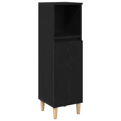 vidaXL Kopalniški omarica Črna Bukev 30x30x100 cm Inženirski les