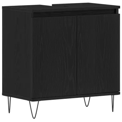 vidaXL Kabinet za umivalnik Črna hrast 58x33x60 cm Inženirski les